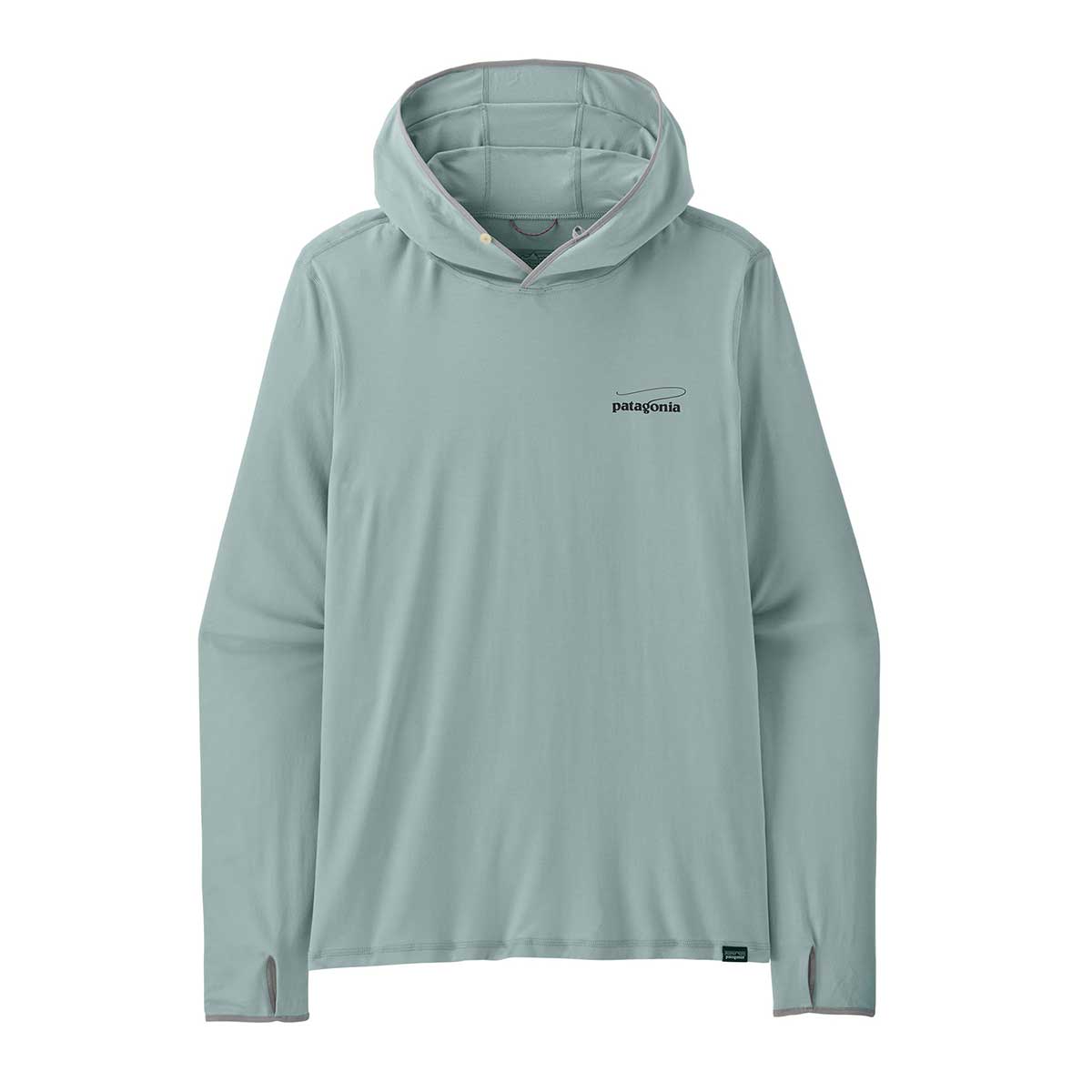 Patagonia Tropic Comfort Natural Graphic Hoody Men's in Casting Logo Thermal Blue
